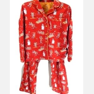 Nick and Nora Sock Monkey Flannel Pajamas